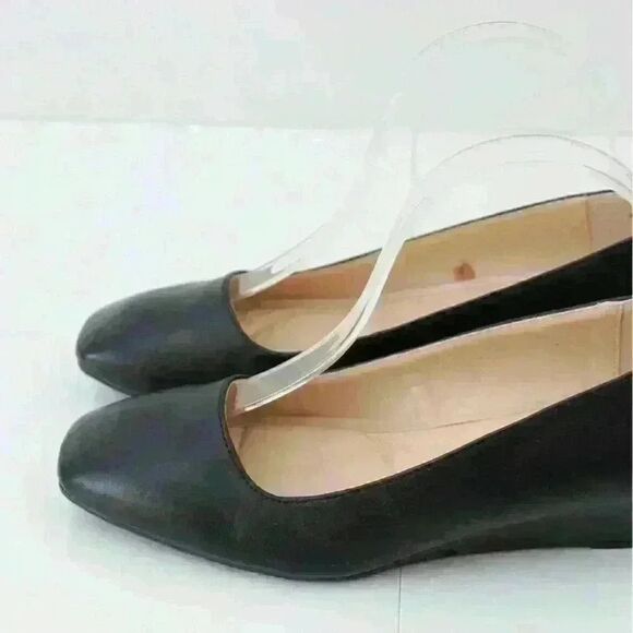 Adrienne Vittadini "Palmer" Black Faux Leather Wedge Pumps – Size 7.5 - Picture 1 of 8